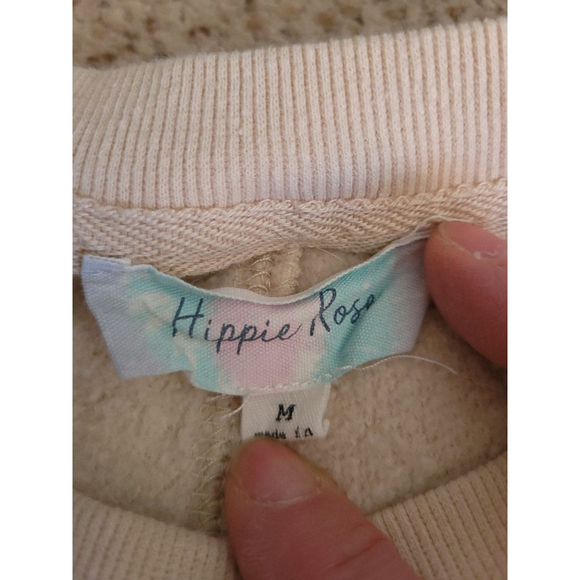 Hippie Rose Beige Sweatshirt Size M - Picture 5 of 8
